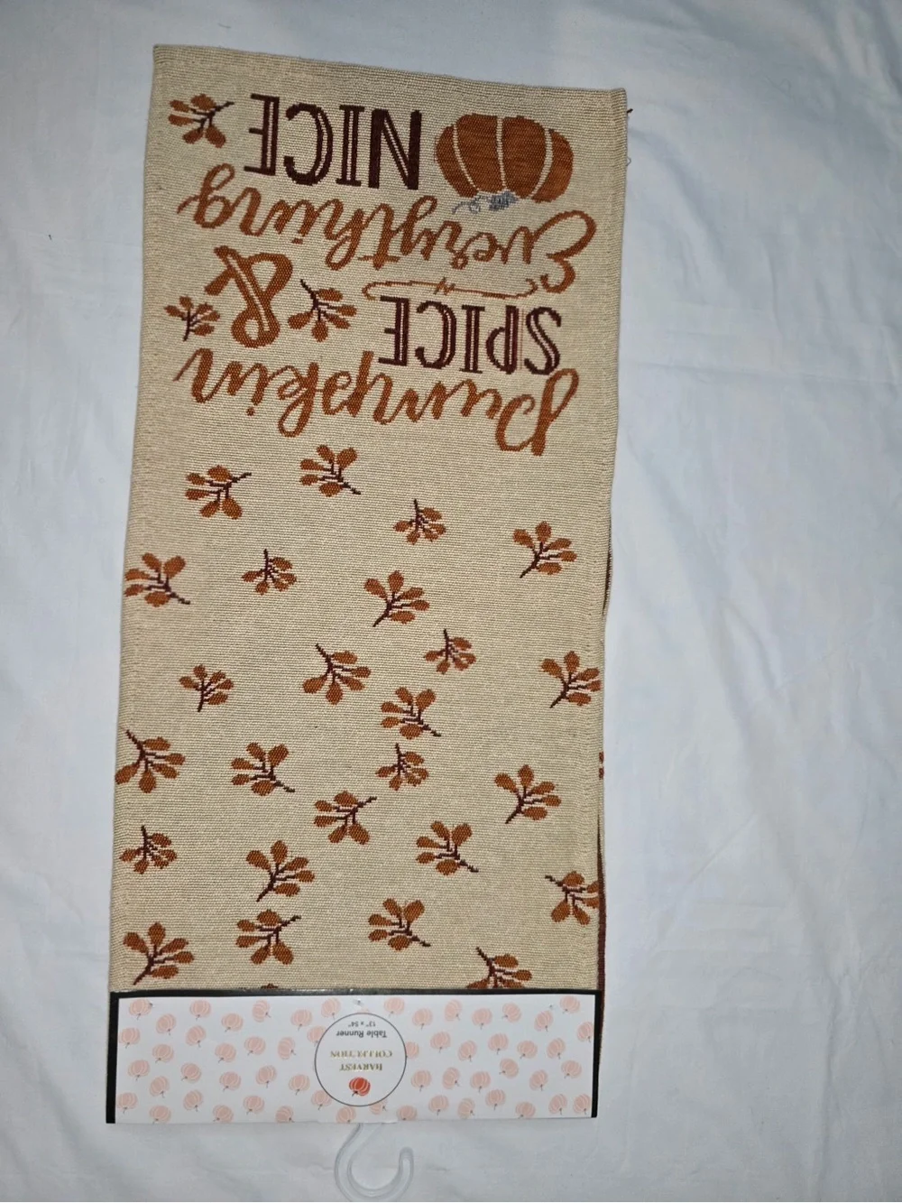 Autumn Pumpkin Spice Wall Tapestry - Beige & Rust